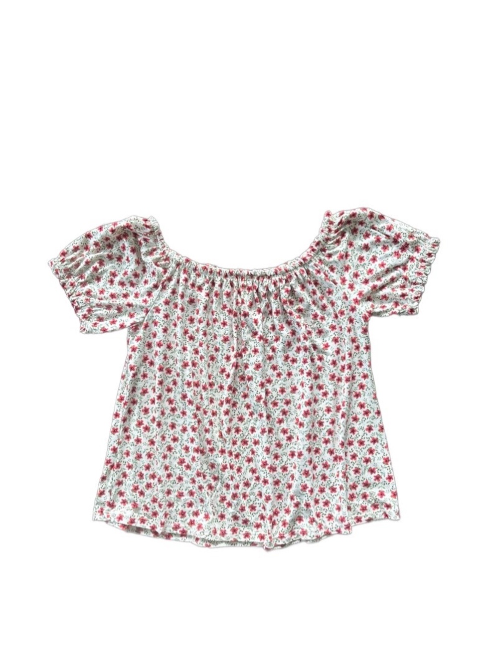 Ripe White Off-Shoulder Top with Pink Floral Print